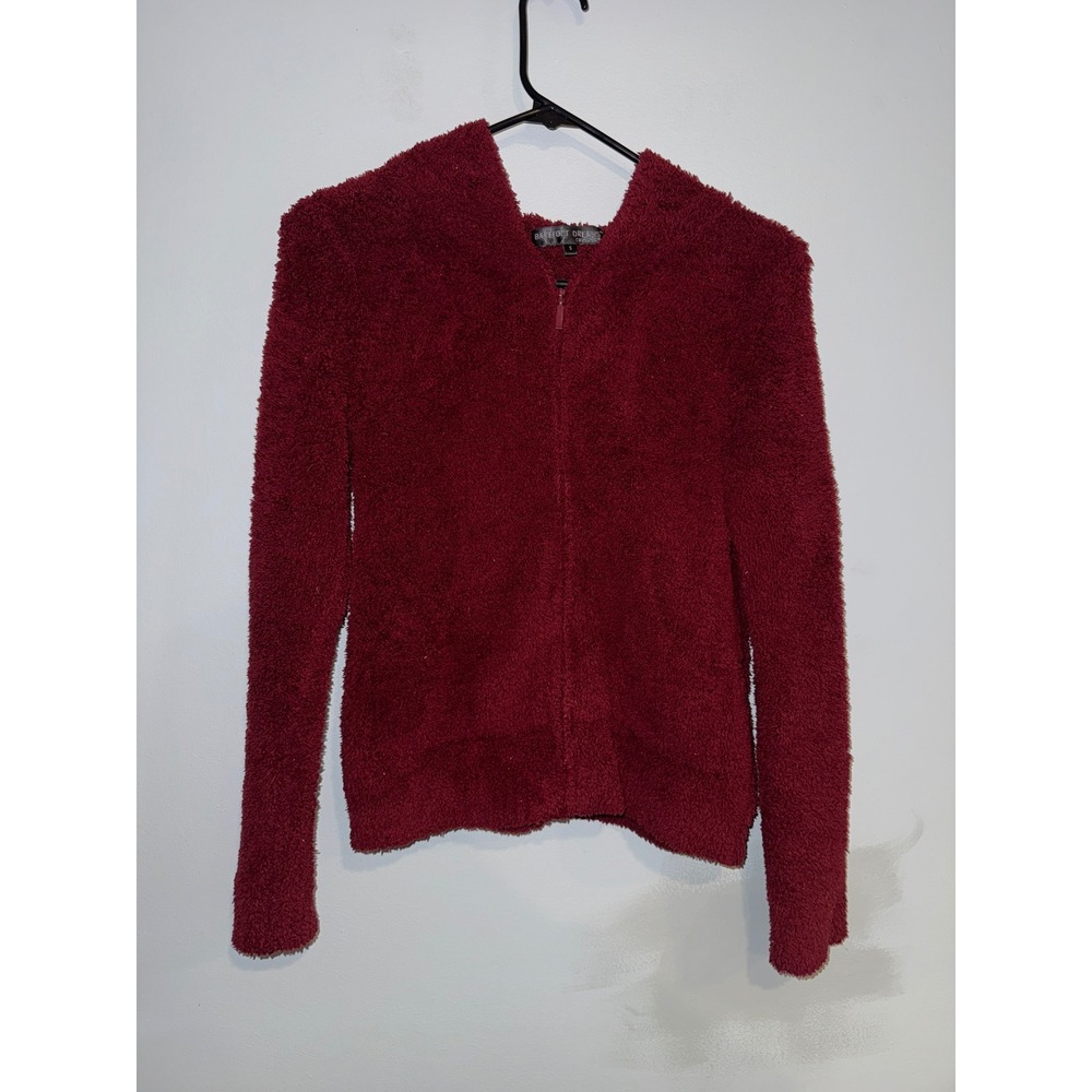 Barefoot Dreams‎ Cozy Chic Cardigan Burgundy Cozy Fleece Zip Hoodie S